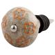 Mustard Floral Crackle Ceramic Wine Stopper